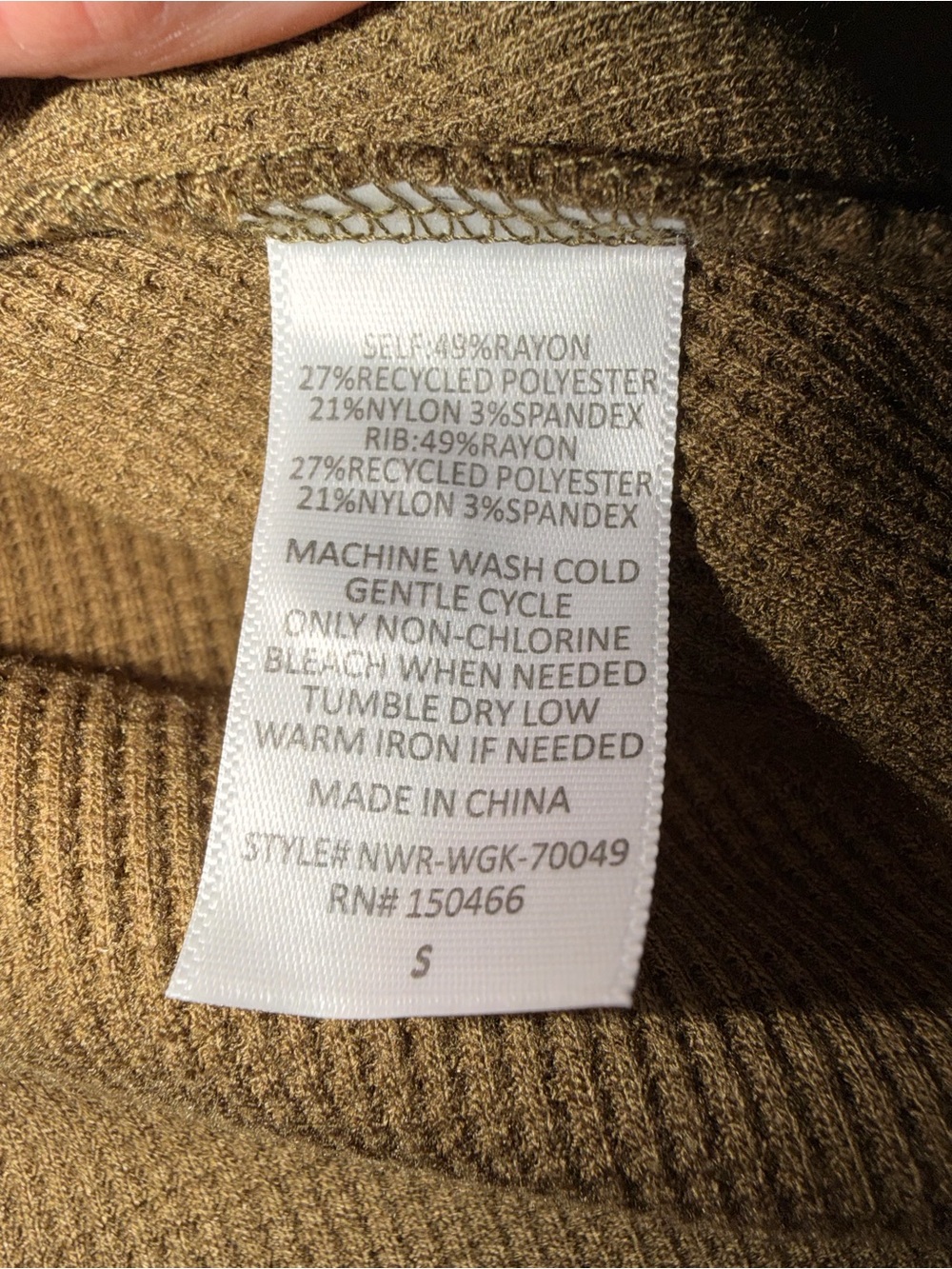 NWT Market & Spruce Stella Cozy Waffle Knit Henley Dress Olive Green S - Picture 9 of 9